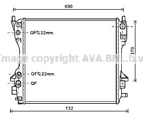 AVA QUALITY COOLING Радиатор, охлаждение двигателя JR2049